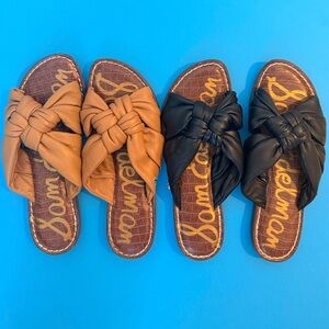 2 pair 8.5M Sam Edelman Women's Garson Flat Sandal puffy slip on SO COMFORTABLE